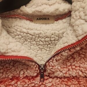 ADORA Red and White Fleece Jacket
